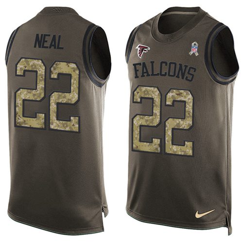 Nike Falcons #22 Keanu Neal Green Men's Stitched NFL Limited Salute To Service Tank Top Jersey Nike Falcons #22 Keanu Neal Green Men's Stitched NFL Limited Salute To Service Tank Top Jersey