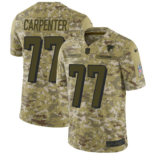 Nike Falcons #77 James Carpenter Camo Men's Stitched NFL Limited 2018 Salute To Service Jersey Nike Falcons #77 James Carpenter Camo Men's Stitched NFL Limited 2018 Salute To Service Jersey