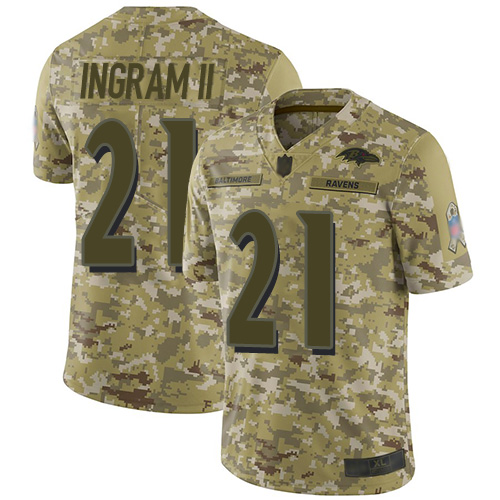 Nike Ravens #21 Mark Ingram II Camo Men's Stitched NFL Limited 2018 Salute To Service Jersey Nike Ravens #21 Mark Ingram II Camo Men's Stitched NFL Limited 2018 Salute To Service Jersey