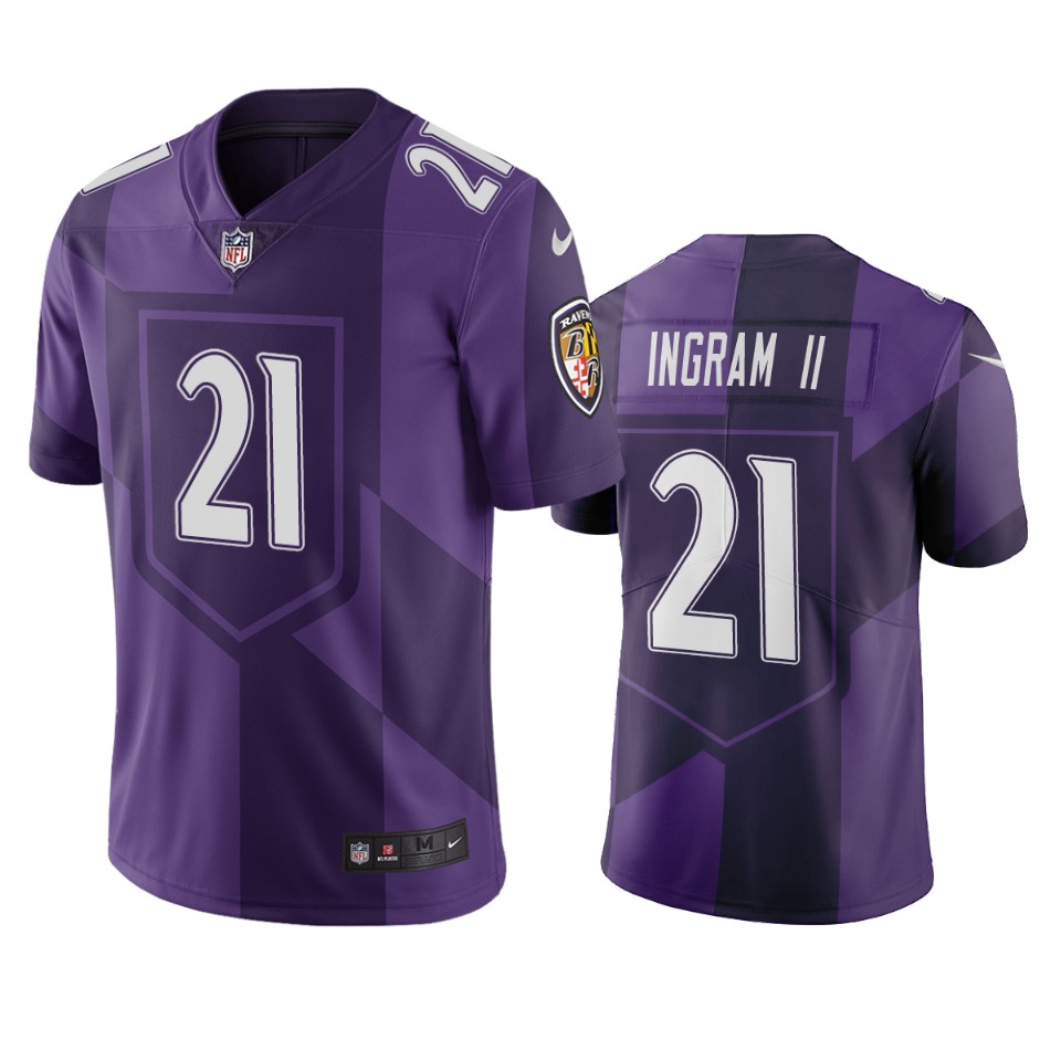 Baltimore Ravens #21 Mark Ingram Purple Vapor Limited City Edition NFL Jersey Baltimore Ravens #21 Mark Ingram Purple Vapor Limited City Edition NFL Jersey