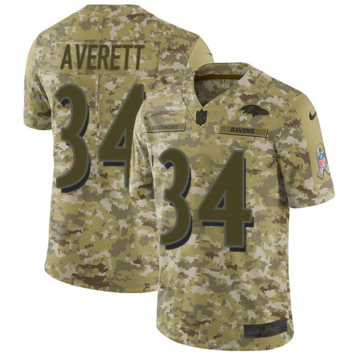 Nike Ravens #34 Anthony Averett Camo Men's Stitched NFL Limited 2018 Salute To Service Jersey Nike Ravens #34 Anthony Averett Camo Men's Stitched NFL Limited 2018 Salute To Service Jersey