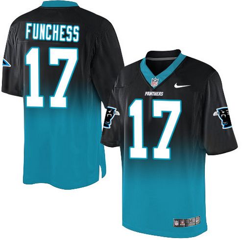 Nike Panthers #17 Devin Funchess Black/Blue Men's Stitched NFL Elite Fadeaway Fashion Jersey Nike Panthers #17 Devin Funchess Black/Blue Men's Stitched NFL Elite Fadeaway Fashion Jersey