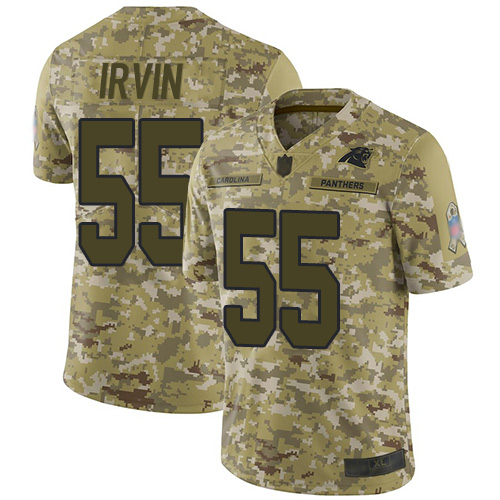 Nike Panthers #55 Bruce Irvin Camo Men's Stitched NFL Limited 2018 Salute To Service Jersey Nike Panthers #55 Bruce Irvin Camo Men's Stitched NFL Limited 2018 Salute To Service Jersey