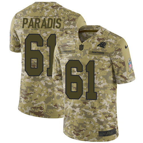 Nike Panthers #61 Matt Paradis Camo Men's Stitched NFL Limited 2018 Salute To Service Jersey Nike Panthers #61 Matt Paradis Camo Men's Stitched NFL Limited 2018 Salute To Service Jersey