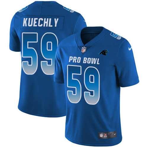Nike Panthers #59 Luke Kuechly Royal Men's Stitched NFL Limited NFC 2019 Pro Bowl Jersey Nike Panthers #59 Luke Kuechly Royal Men's Stitched NFL Limited NFC 2019 Pro Bowl Jersey