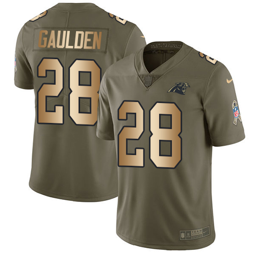Nike Panthers #28 Rashaan Gaulden Olive/Gold Men's Stitched NFL Limited 2017 Salute To Service Jersey Nike Panthers #28 Rashaan Gaulden Olive/Gold Men's Stitched NFL Limited 2017 Salute To Service Jersey