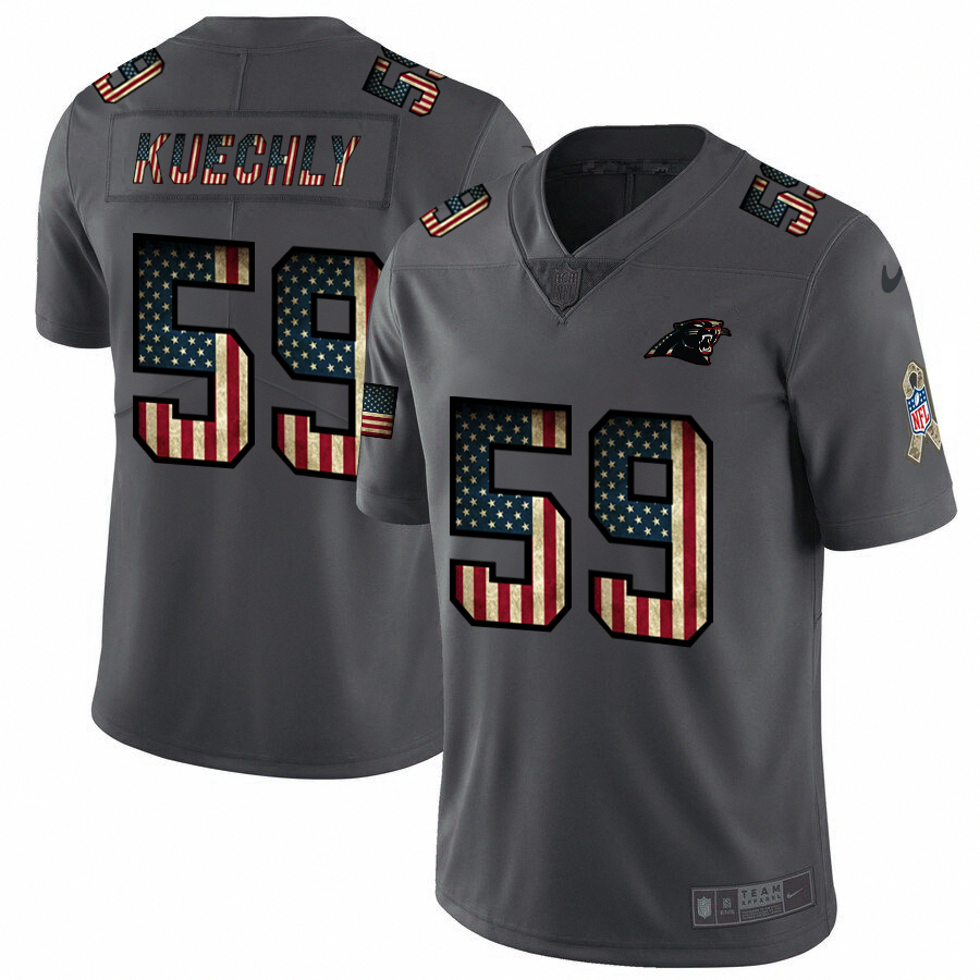 Nike Panthers #59 Luke Kuechly 2018 Salute To Service Retro USA Flag Limited NFL Jersey Nike Panthers #59 Luke Kuechly 2018 Salute To Service Retro USA Flag Limited NFL Jersey