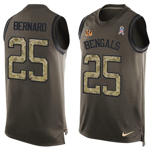 Nike Bengals #25 Giovani Bernard Green Men's Stitched NFL Limited Salute To Service Tank Top Jersey Nike Bengals #25 Giovani Bernard Green Men's Stitched NFL Limited Salute To Service Tank Top Jersey