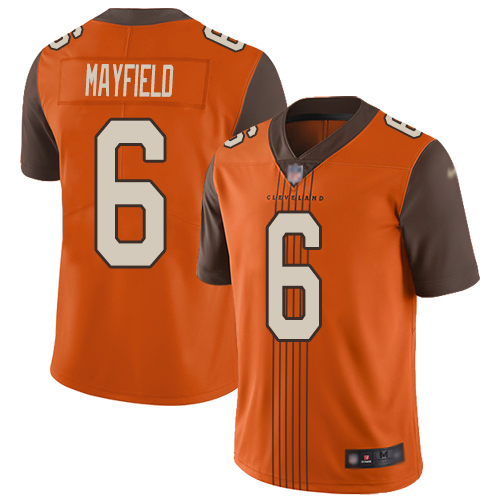 Nike Browns #6 Baker Mayfield Orange Alternate Men's Stitched NFL Limited City Edition Jersey Nike Browns #6 Baker Mayfield Orange Alternate Men's Stitched NFL Limited City Edition Jersey