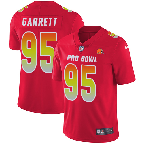 Nike Browns #95 Myles Garrett Red Men's Stitched NFL Limited AFC 2019 Pro Bowl Jersey Nike Browns #95 Myles Garrett Red Men's Stitched NFL Limited AFC 2019 Pro Bowl Jersey
