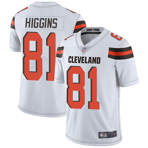 Nike Browns #81 Rashard Higgins White Men's Stitched NFL Vapor Untouchable Limited Jersey Nike Browns #81 Rashard Higgins White Men's Stitched NFL Vapor Untouchable Limited Jersey