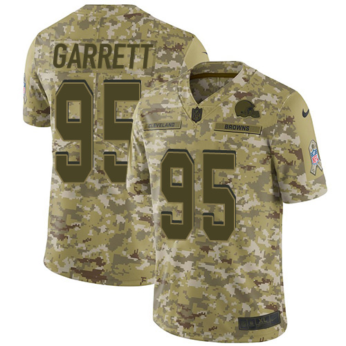 Nike Browns #95 Myles Garrett Camo Men's Stitched NFL Limited 2018 Salute To Service Jersey Nike Browns #95 Myles Garrett Camo Men's Stitched NFL Limited 2018 Salute To Service Jersey