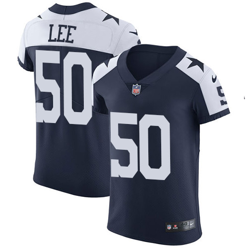Nike Cowboys #50 Sean Lee Navy Blue Thanksgiving Men's Stitched NFL Vapor Untouchable Throwback Elite Jersey Nike Cowboys #50 Sean Lee Navy Blue Thanksgiving Men's Stitched NFL Vapor Untouchable Throwback Elite Jersey