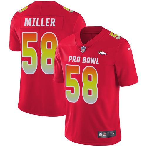 Nike Broncos #58 Von Miller Red Men's Stitched NFL Limited AFC 2018 Pro Bowl Jersey Nike Broncos #58 Von Miller Red Men's Stitched NFL Limited AFC 2018 Pro Bowl Jersey