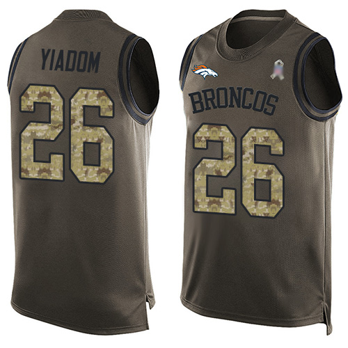 Nike Broncos #26 Isaac Yiadom Green Men's Stitched NFL Limited Salute To Service Tank Top Jersey Nike Broncos #26 Isaac Yiadom Green Men's Stitched NFL Limited Salute To Service Tank Top Jersey