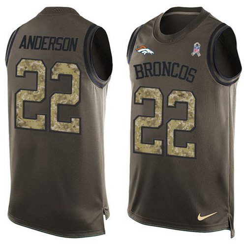 Nike Broncos #22 C.J. Anderson Green Men's Stitched NFL Limited Salute To Service Tank Top Jersey Nike Broncos #22 C.J. Anderson Green Men's Stitched NFL Limited Salute To Service Tank Top Jersey