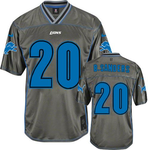 Nike Lions #20 Barry Sanders Grey Men's Stitched NFL Elite Vapor Jersey Nike Lions #20 Barry Sanders Grey Men's Stitched NFL Elite Vapor Jersey