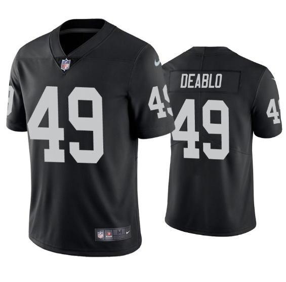 Men's Las Vegas Raiders #49 Divine Deablo Black Vapor Untouchable Limited Stitched Jersey Men's Las Vegas Raiders #49 Divine Deablo Black Vapor Untouchable Limited Stitched Jersey