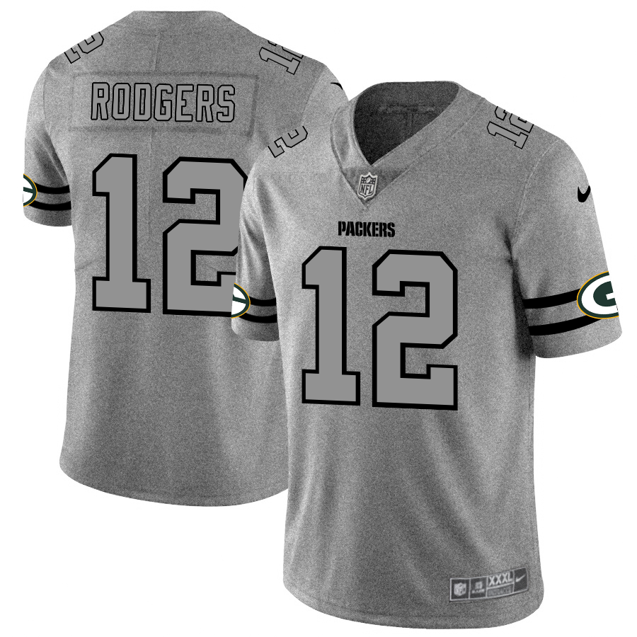 Green Bay Packers #12 Aaron Rodgers Men's Nike Gray Gridiron II Vapor Untouchable Limited NFL Jersey Green Bay Packers #12 Aaron Rodgers Men's Nike Gray Gridiron II Vapor Untouchable Limited NFL Jersey