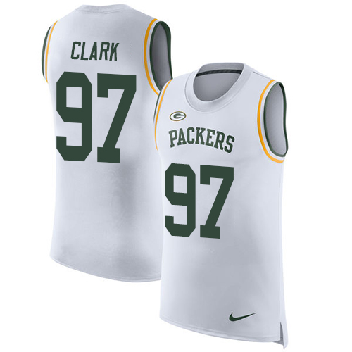 Nike Packers #97 Kenny Clark White Men's Stitched NFL Limited Rush Tank Top Jersey Nike Packers #97 Kenny Clark White Men's Stitched NFL Limited Rush Tank Top Jersey