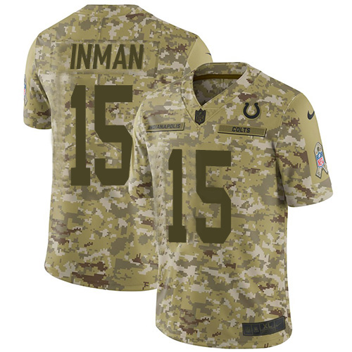 Nike Colts #15 Dontrelle Inman Camo Men's Stitched NFL Limited 2018 Salute To Service Jersey Nike Colts #15 Dontrelle Inman Camo Men's Stitched NFL Limited 2018 Salute To Service Jersey