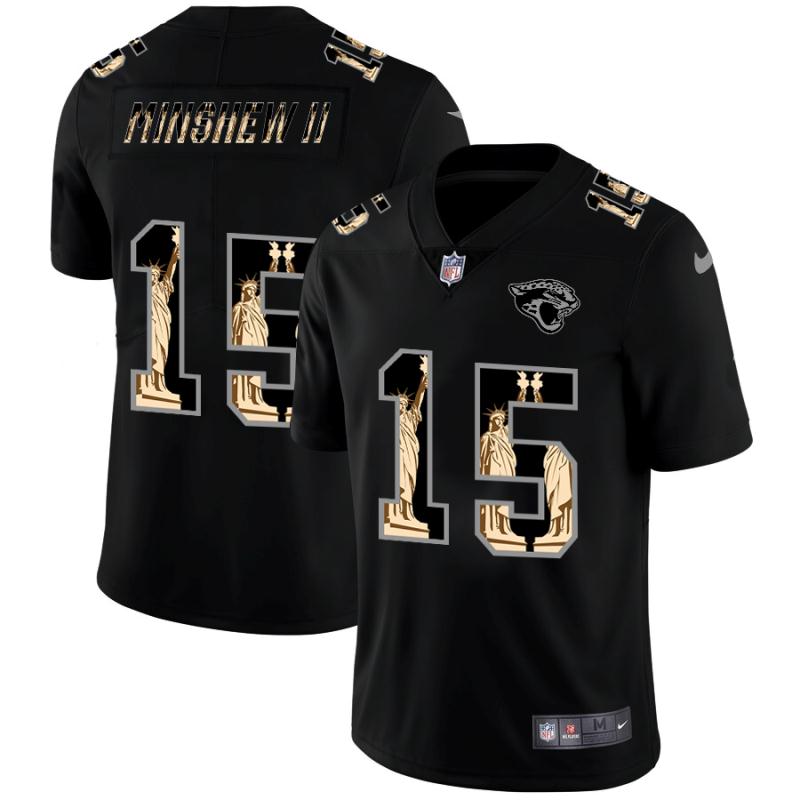Jacksonville Jaguars #15 Gardner Minshew II Carbon Black Vapor Statue Of Liberty Limited NFL Jersey Jacksonville Jaguars #15 Gardner Minshew II Carbon Black Vapor Statue Of Liberty Limited NFL Jersey