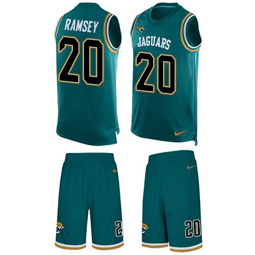 Nike Jaguars #20 Jalen Ramsey Teal Green Alternate Men's Stitched NFL Limited Tank Top Suit Jersey Nike Jaguars #20 Jalen Ramsey Teal Green Alternate Men's Stitched NFL Limited Tank Top Suit Jersey