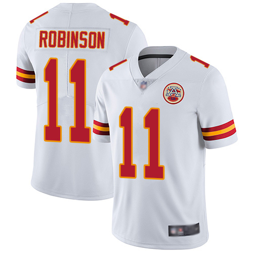 Nike Chiefs #11 Demarcus Robinson White Men's Stitched NFL Vapor Untouchable Limited Jersey Nike Chiefs #11 Demarcus Robinson White Men's Stitched NFL Vapor Untouchable Limited Jersey