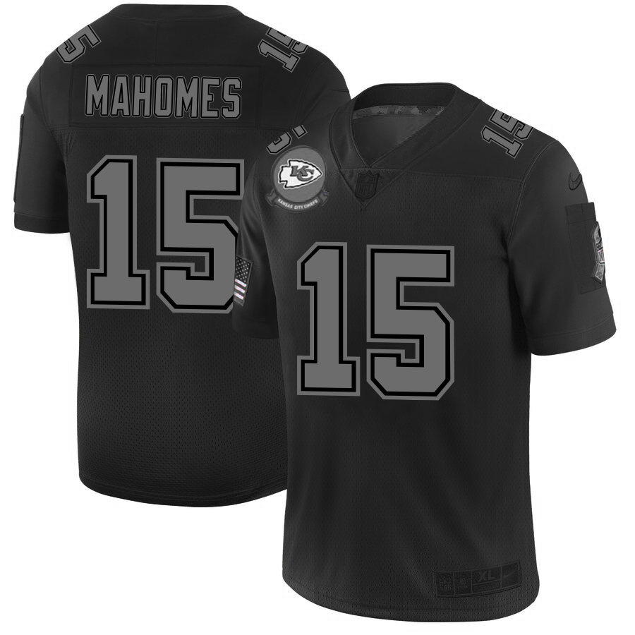 Kansas City Chiefs #15 Patrick Mahomes Men's Nike Black 2019 Salute to Service Limited Stitched NFL Jersey Kansas City Chiefs #15 Patrick Mahomes Men's Nike Black 2019 Salute to Service Limited Stitched NFL Jersey