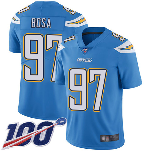 Nike Chargers #97 Joey Bosa Electric Blue Alternate Men's Stitched NFL 100th Season Vapor Limited Jersey Nike Chargers #97 Joey Bosa Electric Blue Alternate Men's Stitched NFL 100th Season Vapor Limited Jersey