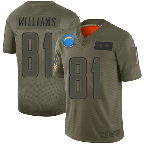Nike Chargers #81 Mike Williams Camo Men's Stitched NFL Limited 2019 Salute To Service Jersey Nike Chargers #81 Mike Williams Camo Men's Stitched NFL Limited 2019 Salute To Service Jersey