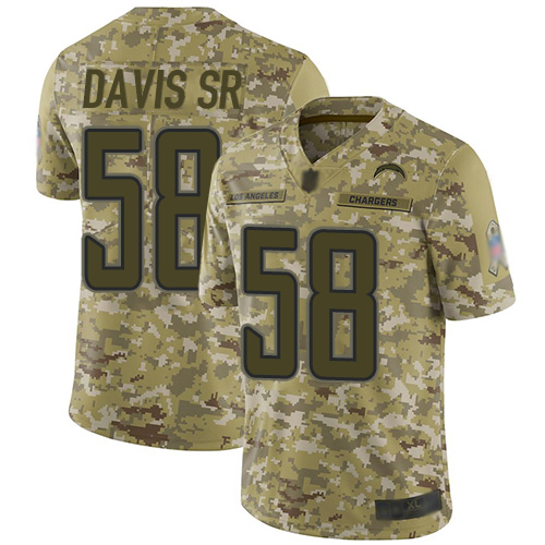 Nike Chargers #58 Thomas Davis Sr Camo Men's Stitched NFL Limited 2018 Salute To Service Jersey Nike Chargers #58 Thomas Davis Sr Camo Men's Stitched NFL Limited 2018 Salute To Service Jersey