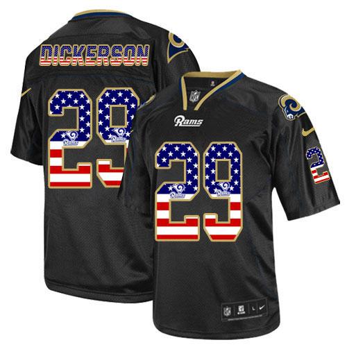 Nike Rams #29 Eric Dickerson Black Men's Stitched NFL Elite USA Flag Fashion Jersey Nike Rams #29 Eric Dickerson Black Men's Stitched NFL Elite USA Flag Fashion Jersey