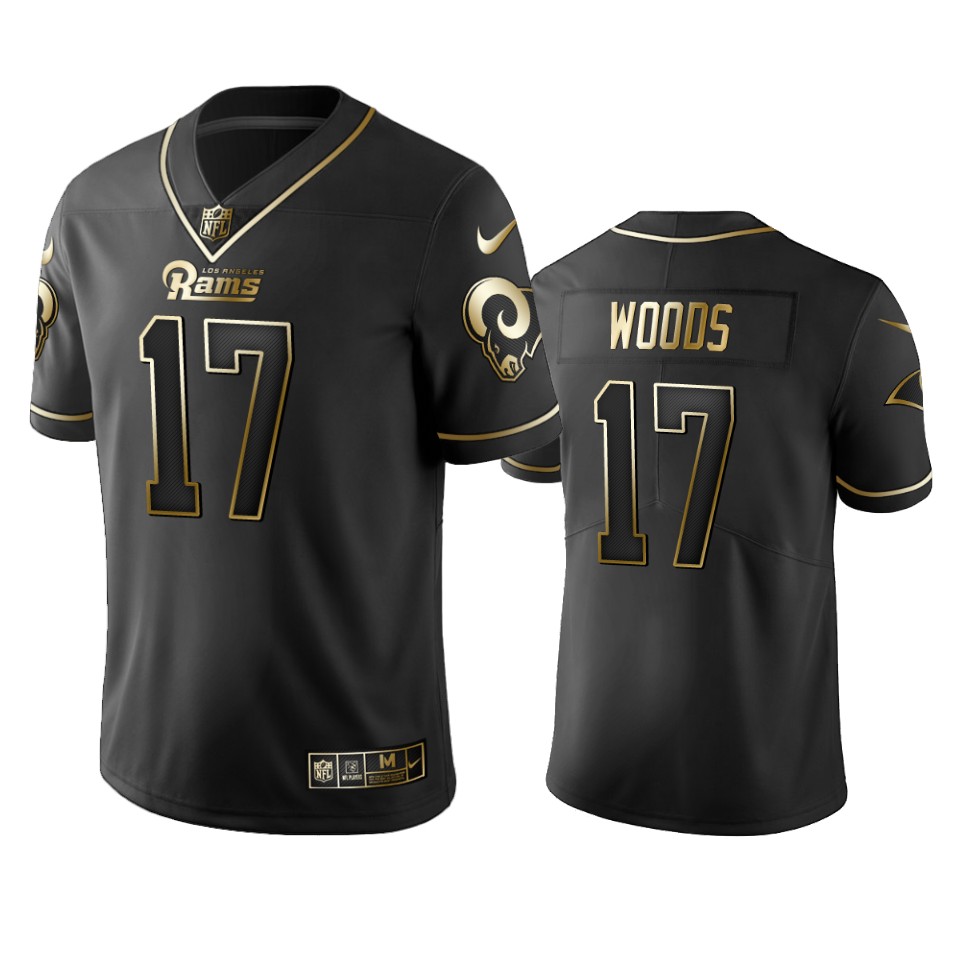 Nike Rams #17 Robert Woods Black Golden Limited Edition Stitched NFL Jersey Nike Rams #17 Robert Woods Black Golden Limited Edition Stitched NFL Jersey