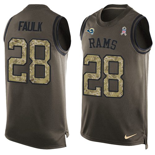 Nike Rams #28 Marshall Faulk Green Men's Stitched NFL Limited Salute To Service Tank Top Jersey Nike Rams #28 Marshall Faulk Green Men's Stitched NFL Limited Salute To Service Tank Top Jersey