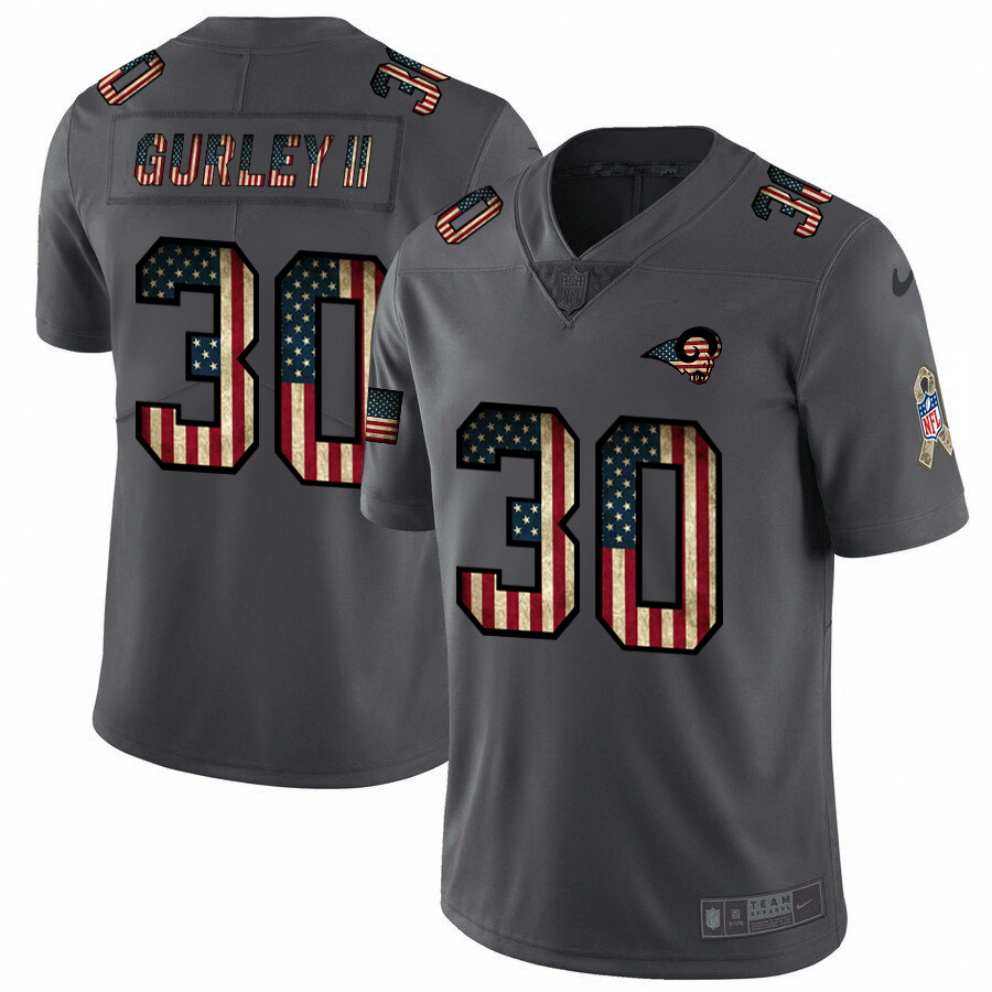 Nike Rams #30 Todd Gurley II 2018 Salute To Service Retro USA Flag Limited NFL Jersey Nike Rams #30 Todd Gurley II 2018 Salute To Service Retro USA Flag Limited NFL Jersey