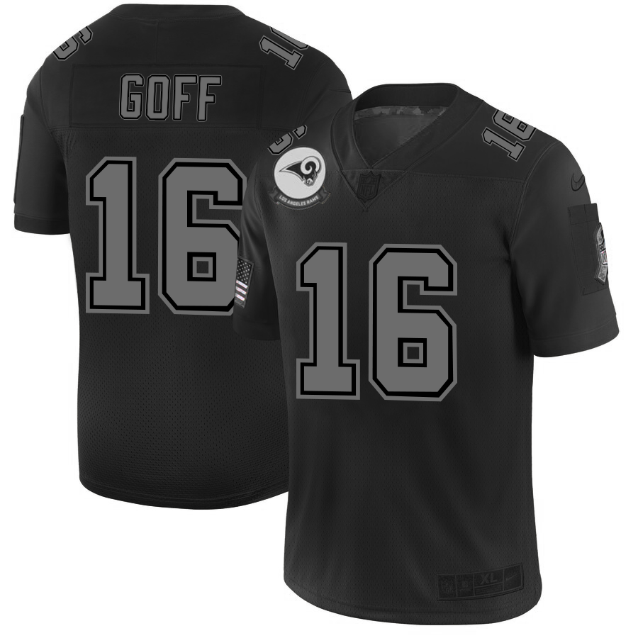 Los Angeles Rams #16 Jared Goff Men's Nike Black 2019 Salute to Service Limited Stitched NFL Jersey Los Angeles Rams #16 Jared Goff Men's Nike Black 2019 Salute to Service Limited Stitched NFL Jersey