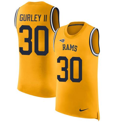 Nike Rams #30 Todd Gurley II Gold Men's Stitched NFL Limited Rush Tank Top Jersey Nike Rams #30 Todd Gurley II Gold Men's Stitched NFL Limited Rush Tank Top Jersey