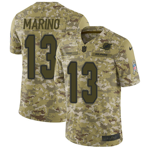 Nike Dolphins #13 Dan Marino Camo Men's Stitched NFL Limited 2018 Salute To Service Jersey Nike Dolphins #13 Dan Marino Camo Men's Stitched NFL Limited 2018 Salute To Service Jersey