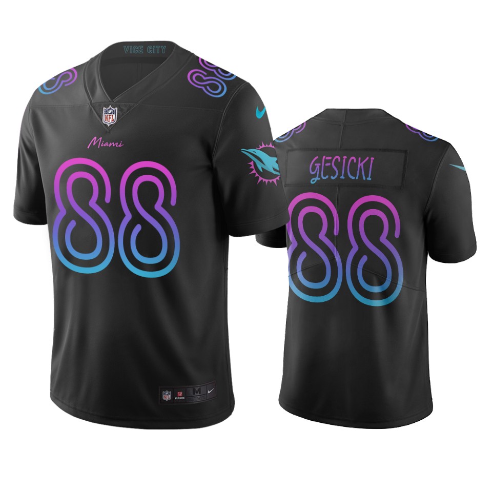 Miami Dolphins #88 Mike Gesicki Black Vapor Limited City Edition NFL Jersey Miami Dolphins #88 Mike Gesicki Black Vapor Limited City Edition NFL Jersey