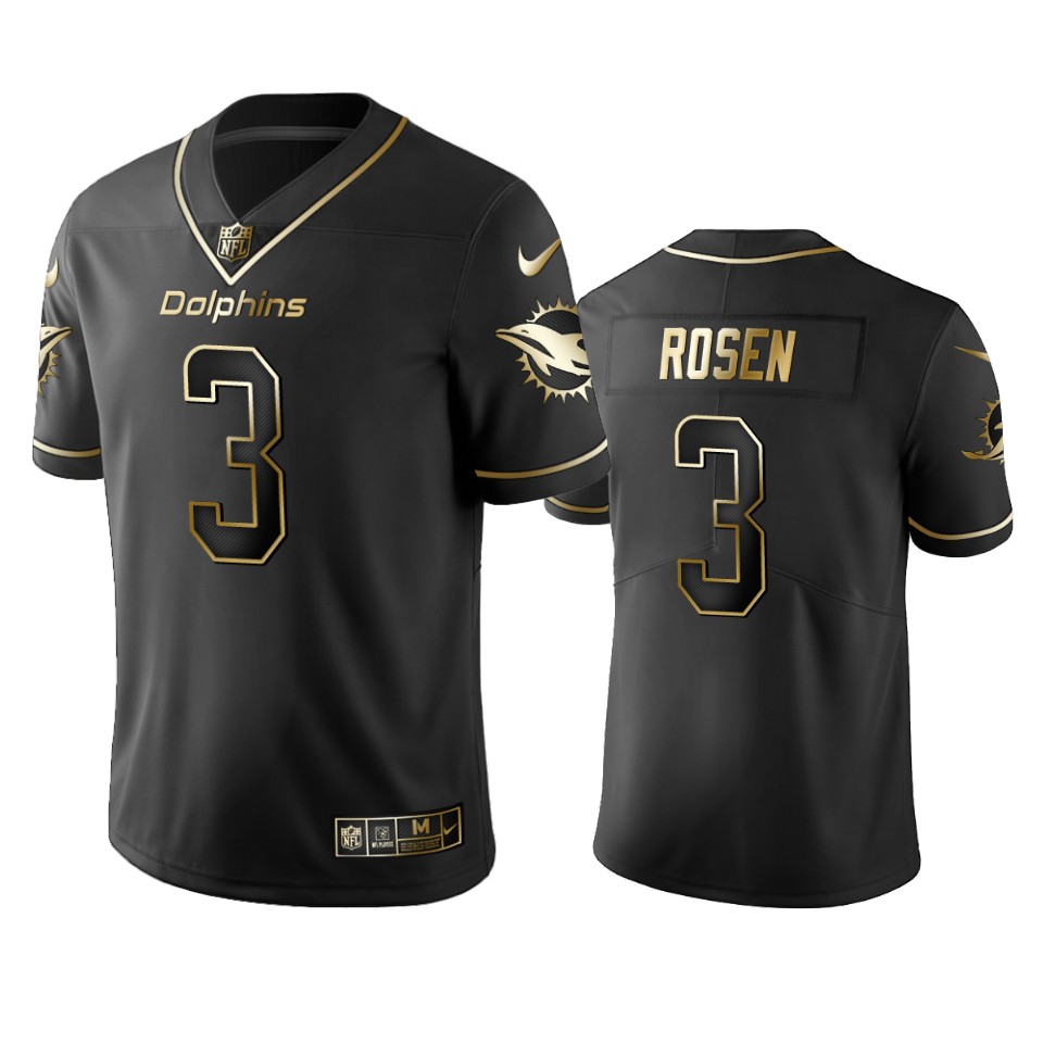 Dolphins #3 Josh Rosen Men's Stitched NFL Vapor Untouchable Limited Black Golden Jersey Dolphins #3 Josh Rosen Men's Stitched NFL Vapor Untouchable Limited Black Golden Jersey