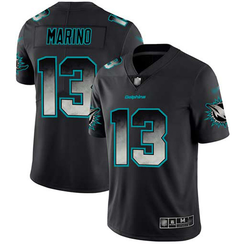 Nike Dolphins #13 Dan Marino Black Men's Stitched NFL Vapor Untouchable Limited Smoke Fashion Jersey Nike Dolphins #13 Dan Marino Black Men's Stitched NFL Vapor Untouchable Limited Smoke Fashion Jersey