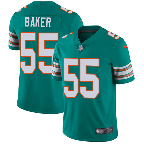 Nike Dolphins #55 Jerome Baker Aqua Green Alternate Men's Stitched NFL Vapor Untouchable Limited Jersey Nike Dolphins #55 Jerome Baker Aqua Green Alternate Men's Stitched NFL Vapor Untouchable Limited Jersey
