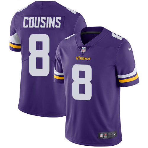 Nike Vikings #8 Kirk Cousins Purple Team Color Men's Stitched NFL Vapor Untouchable Limited Jersey Nike Vikings #8 Kirk Cousins Purple Team Color Men's Stitched NFL Vapor Untouchable Limited Jersey