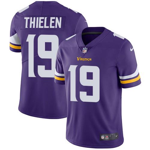 Nike Vikings #19 Adam Thielen Purple Team Color Men's Stitched NFL Vapor Untouchable Limited Jersey Nike Vikings #19 Adam Thielen Purple Team Color Men's Stitched NFL Vapor Untouchable Limited Jersey