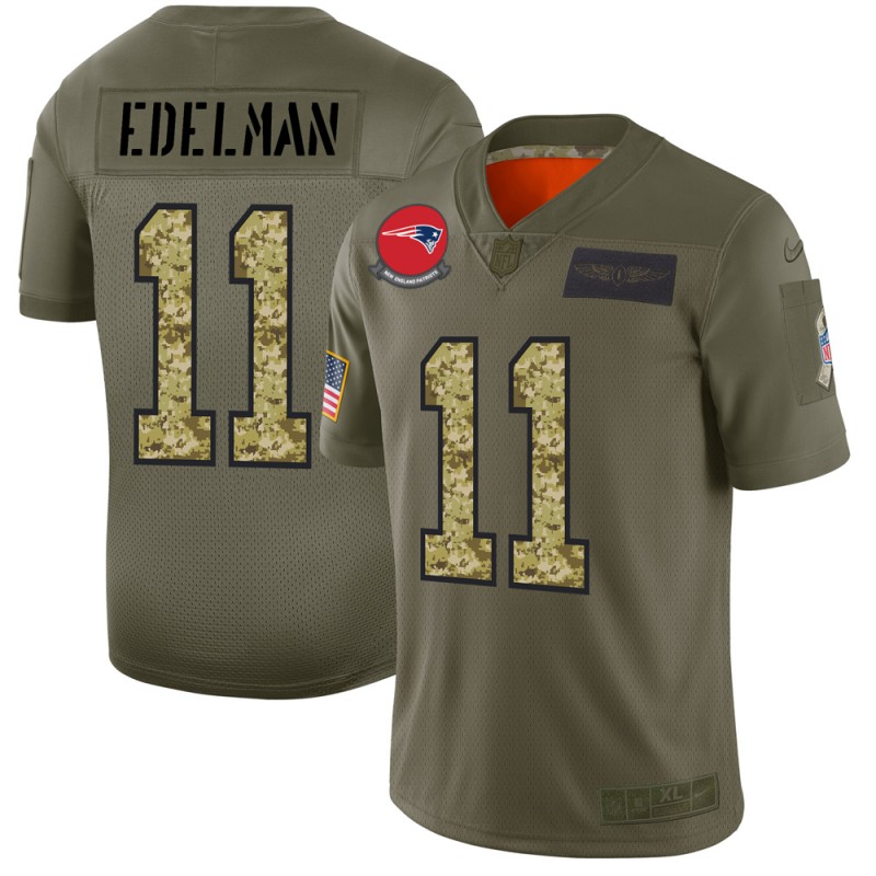 New England Patriots #11 Julian Edelman Men's Nike 2019 Olive Camo Salute To Service Limited NFL Jersey New England Patriots #11 Julian Edelman Men's Nike 2019 Olive Camo Salute To Service Limited NFL Jersey
