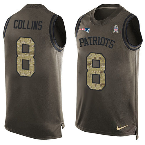 Nike Patriots #8 Jamie Collins Sr Green Men's Stitched NFL Limited Salute To Service Tank Top Jersey Nike Patriots #8 Jamie Collins Sr Green Men's Stitched NFL Limited Salute To Service Tank Top Jersey