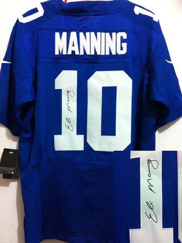 Nike Giants #10 Eli Manning Royal Blue Team Color Men's Stitched NFL Elite Autographed Jersey Nike Giants #10 Eli Manning Royal Blue Team Color Men's Stitched NFL Elite Autographed Jersey