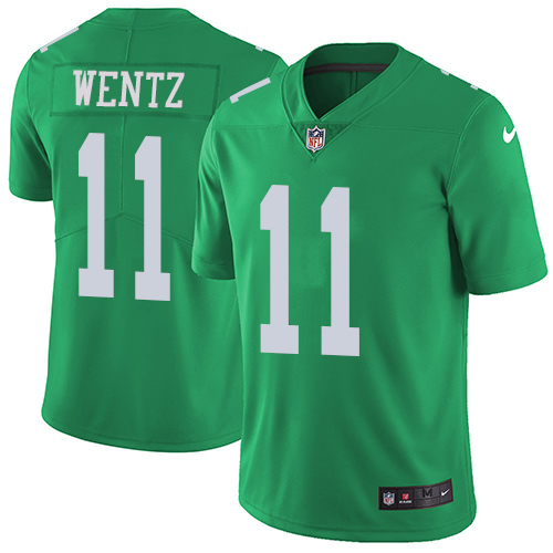 Nike Eagles #11 Carson Wentz Green Men's Stitched NFL Limited Rush Jersey Nike Eagles #11 Carson Wentz Green Men's Stitched NFL Limited Rush Jersey