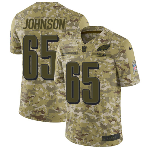 Nike Eagles #65 Lane Johnson Camo Men's Stitched NFL Limited 2018 Salute To Service Jersey Nike Eagles #65 Lane Johnson Camo Men's Stitched NFL Limited 2018 Salute To Service Jersey